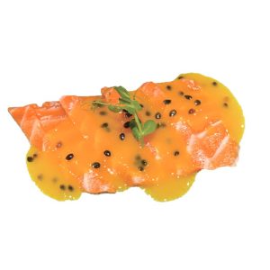 101-Carpaccio Passion Fruit Salmone con Mango 4pz